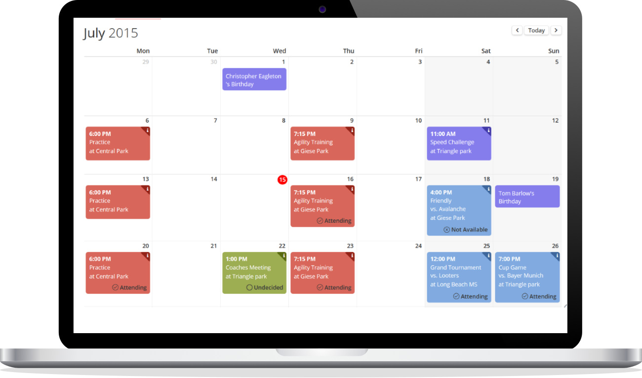 Sport Team Scheduling and Calendar App TeamTracky